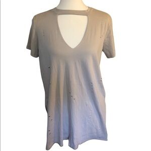 Lush Cut out Distressed Top